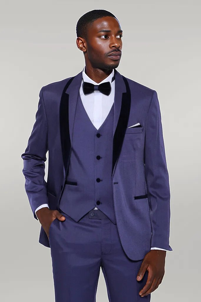 Blue lapel outlet tuxedo