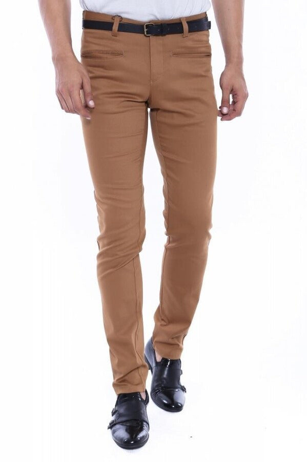 Pants regular fit cotton chinos for mens