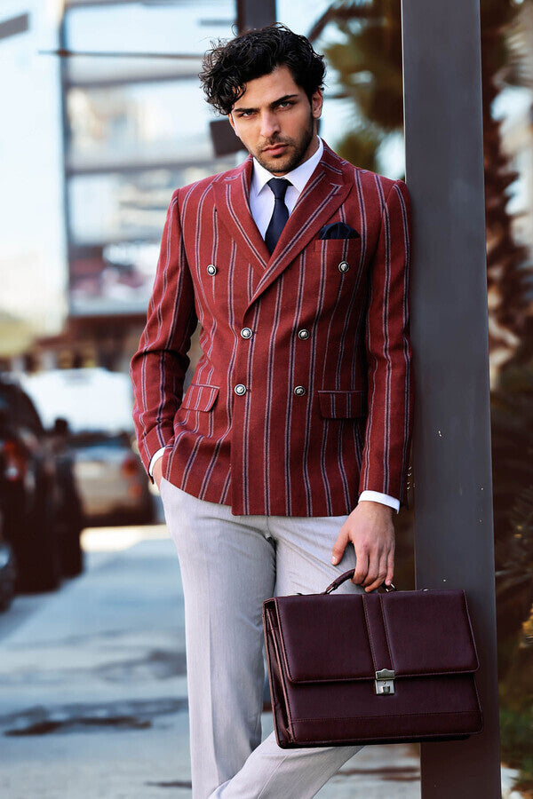 Double breasted suit on sale burgundy