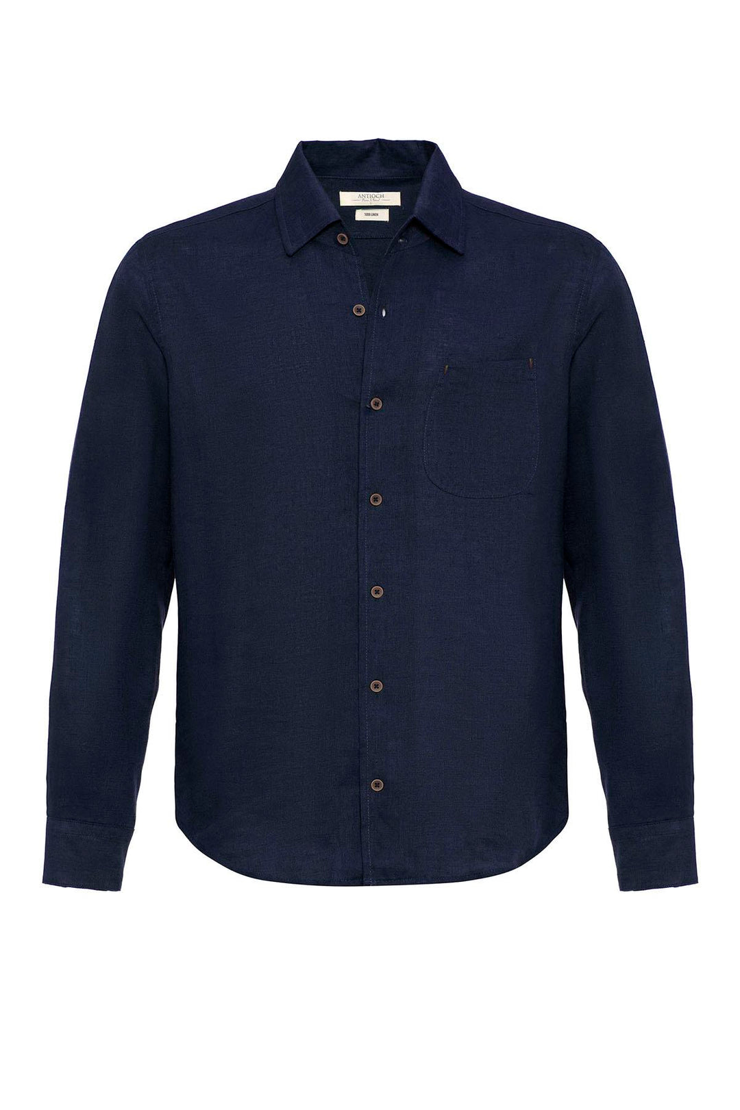 Camisa Manga Larga Hombre Azul Marino 100% Lino - Wessi