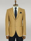 Slim Fit Plain Wide Lapel Tan Men Wool Blazer - Wessi