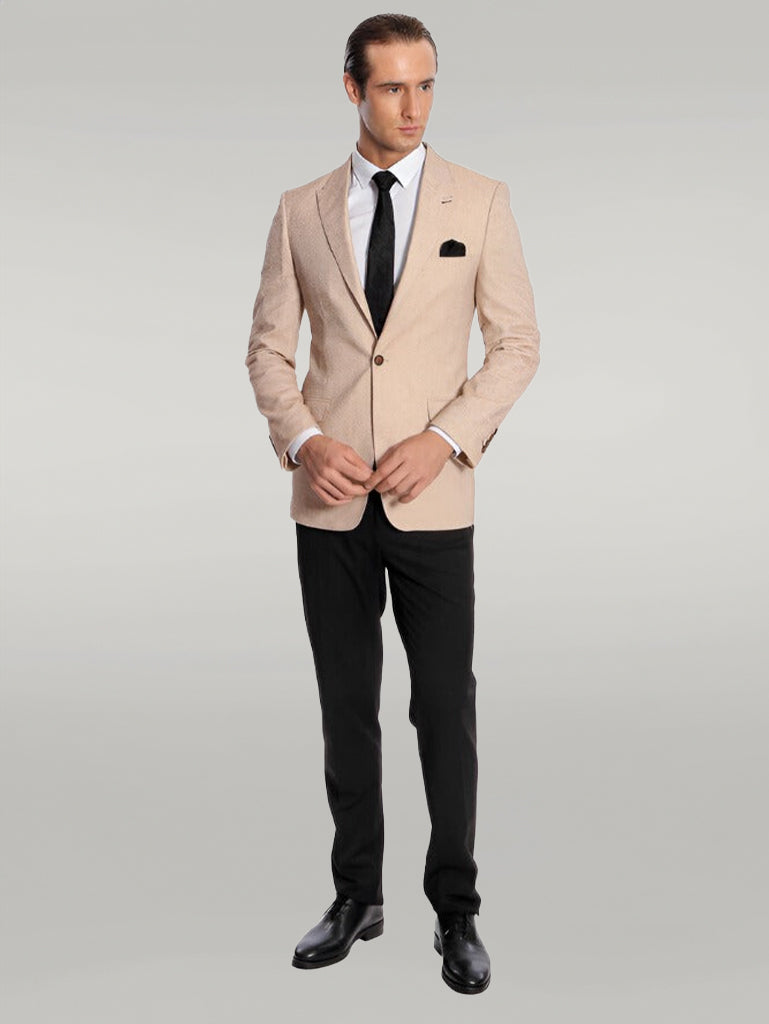 Blazer Slim-Fit Estampado Amarillo - Wessi