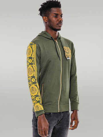Dark Green Hooded Slim Fit Sweatshirt - Wessi