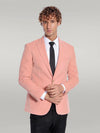 Wide Lapel Velvet Pink Men Blazer - Wessi