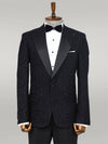 Hypnose Pattern Peak Lapel Slim Fit Black Men Prom Blazer - Wessi