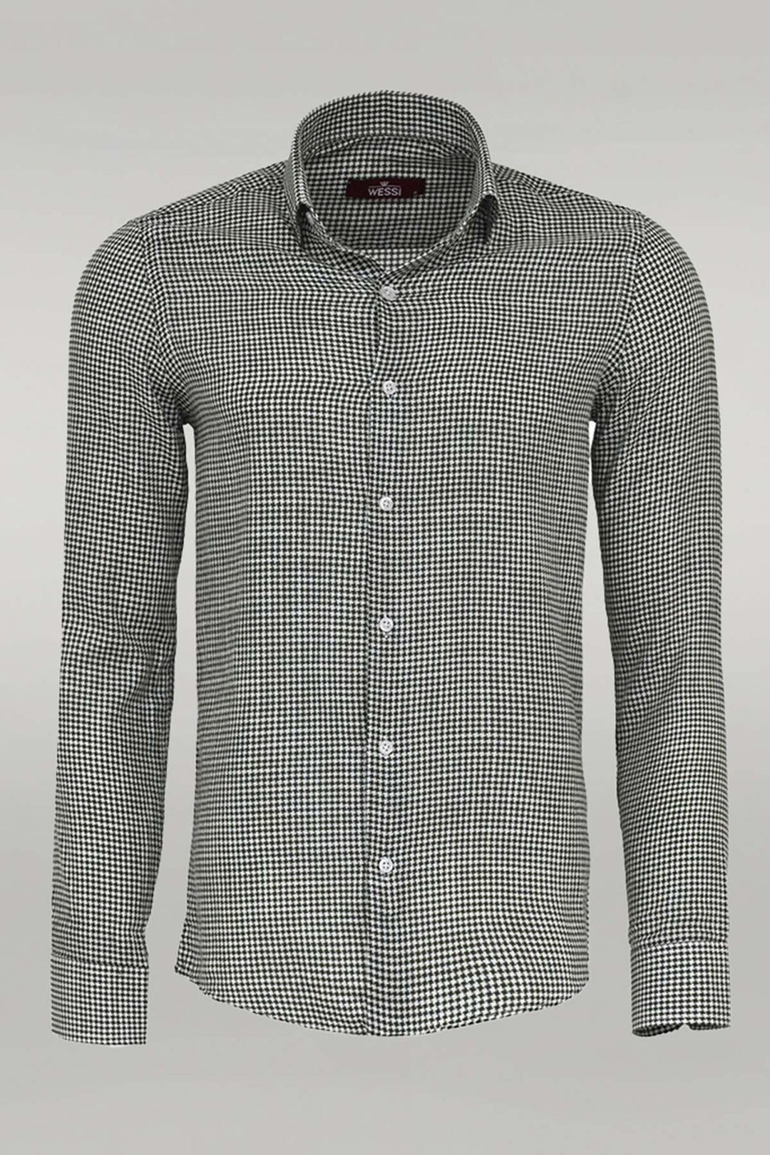 Houndstooth Pattern Green Men Shirt - Wessi