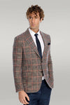 Blazer Hombre Lana Cuadros Azul Marino - Wessi