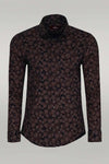 Bloom Patterned Brown Slim Fit Shirt - Wessi