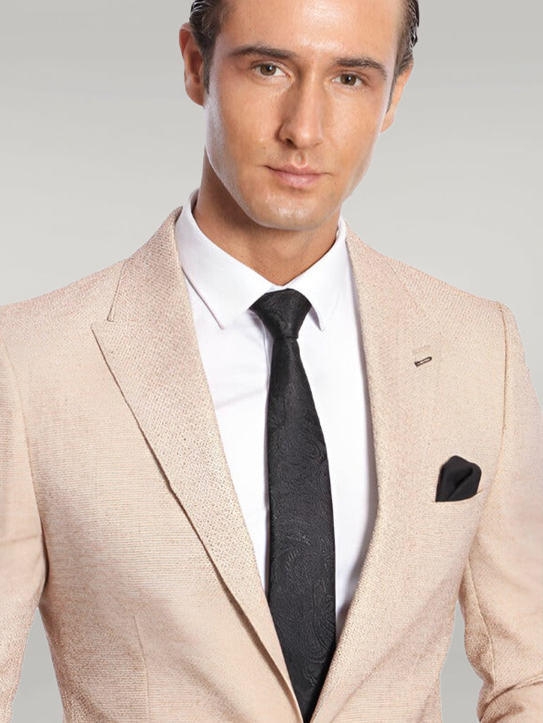 Blazer Slim-Fit Estampado Amarillo - Wessi