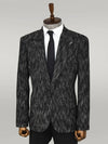 Slim Fit Patterned Sport Black Men Blazer - Wessi