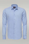 Sky Blue Plain Long Sleeves Regular Fit Shirt - Wessi