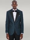 Glitter Pattern Green Men Prom Blazer - Wessi