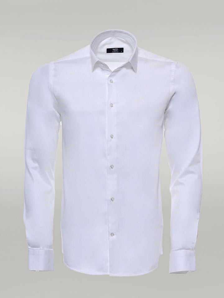 Cream Long Sleeve Slim-Fit Shirt - Wessi