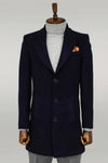 Wide Lapel Wool Black Men Coat - Wessi