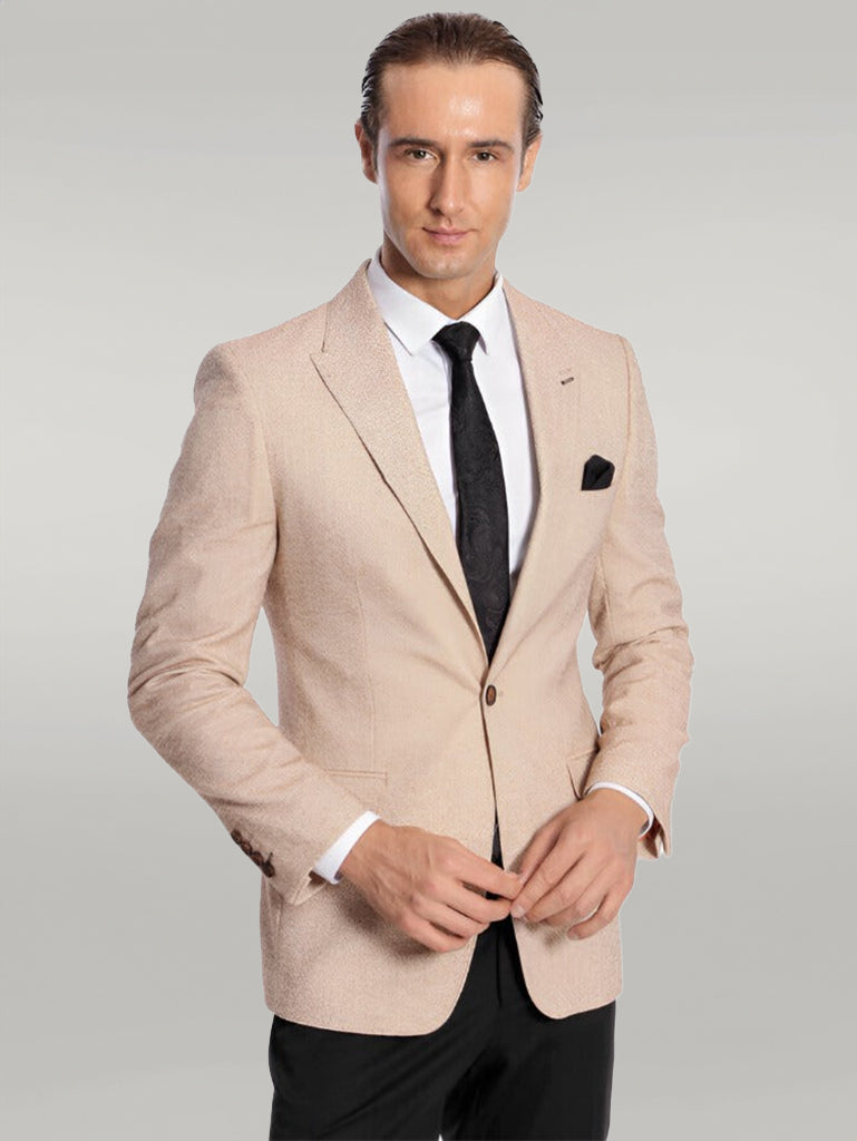 Blazer Slim-Fit Estampado Amarillo - Wessi