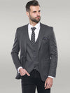 Grey Plain Blazer and Vest Set | Wessi