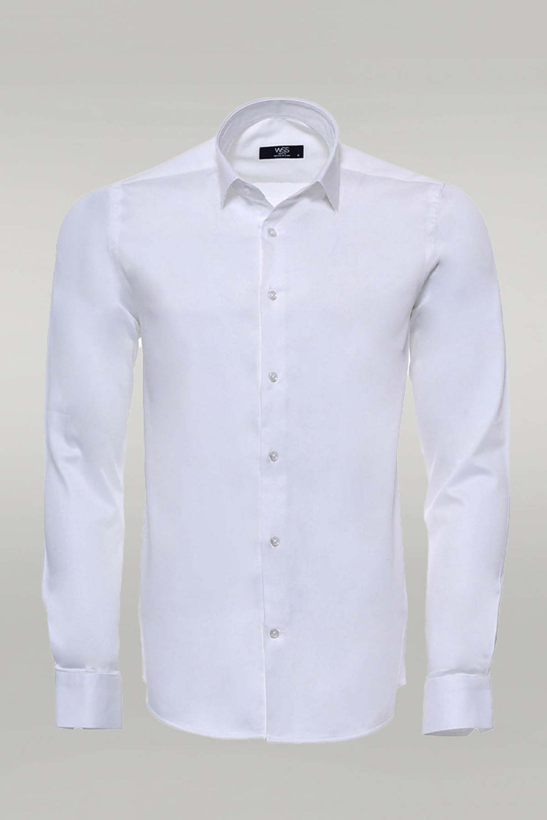 Cream Long Sleeve Slim-Fit Shirt - Wessi