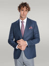 Blazer Hombre Estampado Solapa Ancha Azul Marino - Wessi