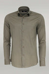 Tiny Check Patterned Slim Fit Light Brown Men Shirt - Wessi