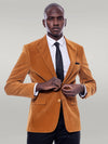 Blazer Terciopelo Amarillo Solapa De Pico Ancha - Wessi