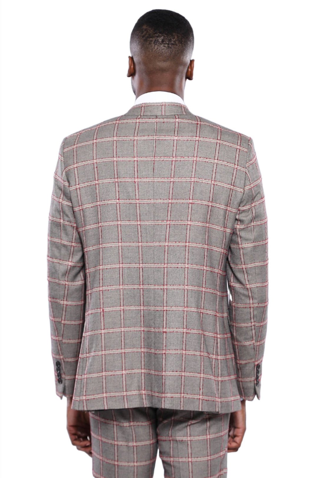 Checked Slim-Fit Grey Men Blazer - Wessi