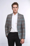 Blazer marrone da uomo slim fit a quadri - Wessi