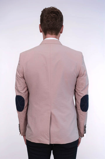 Patched Light Pink Blazer - Wessi