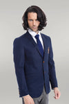 Chaqueta 2 Botones 3 Bolsillos Crestado Algodón Azul - Wessi