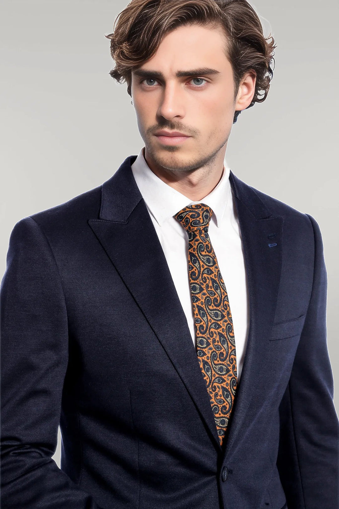 Navy Blue Plain Slim-Fit Jacket - Wessi