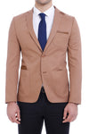 Double Buttons Mono Lapel Bag Pocket Beige Jacket-Wessi