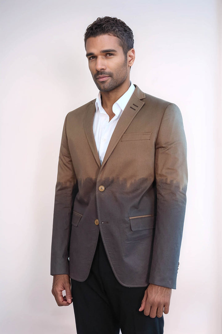 Blazer Slim Fit en coton marron - Wessi