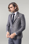 Chaqueta de lino gris con estampado de lunares | wess