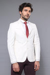 Chest Zippered Detail Cream Linen Jacket | Wessi