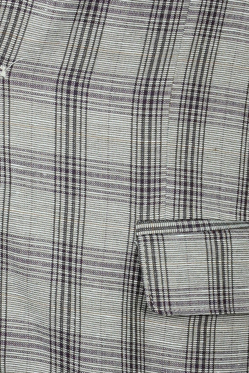 Blazer Beige Con Un Solo Botón Y Cuello Ancho En Punta - Wessi