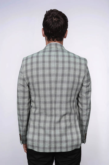 Blazer Beige Con Un Solo Botón Y Cuello Ancho En Punta - Wessi