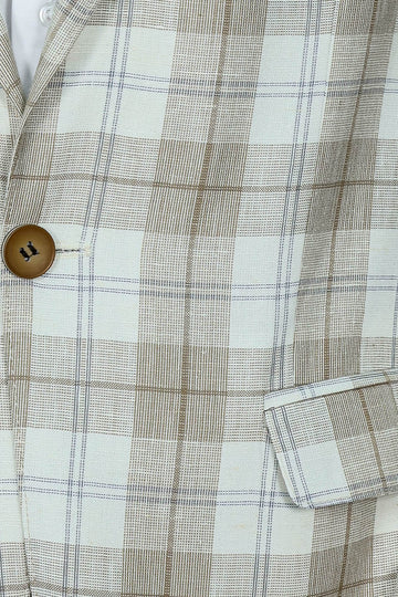 Single Button Wide Pointed Collar Light Brown Blazer - Wessi