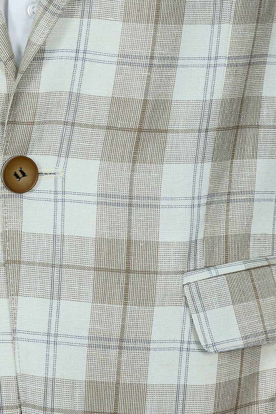 Single Button Wide Pointed Collar Light Brown Blazer - Wessi