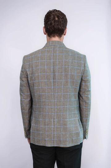 Blazer Marron à Col Pointu à Un Bouton - Wessi