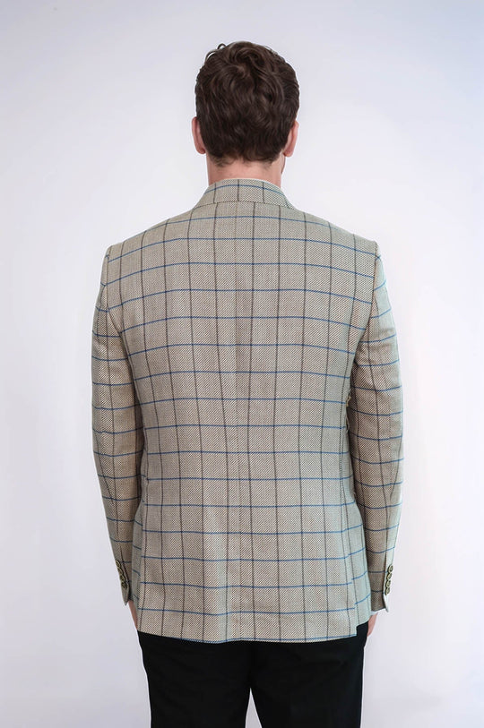 Single Button Pointed Collar Beige Blazer - Wessi