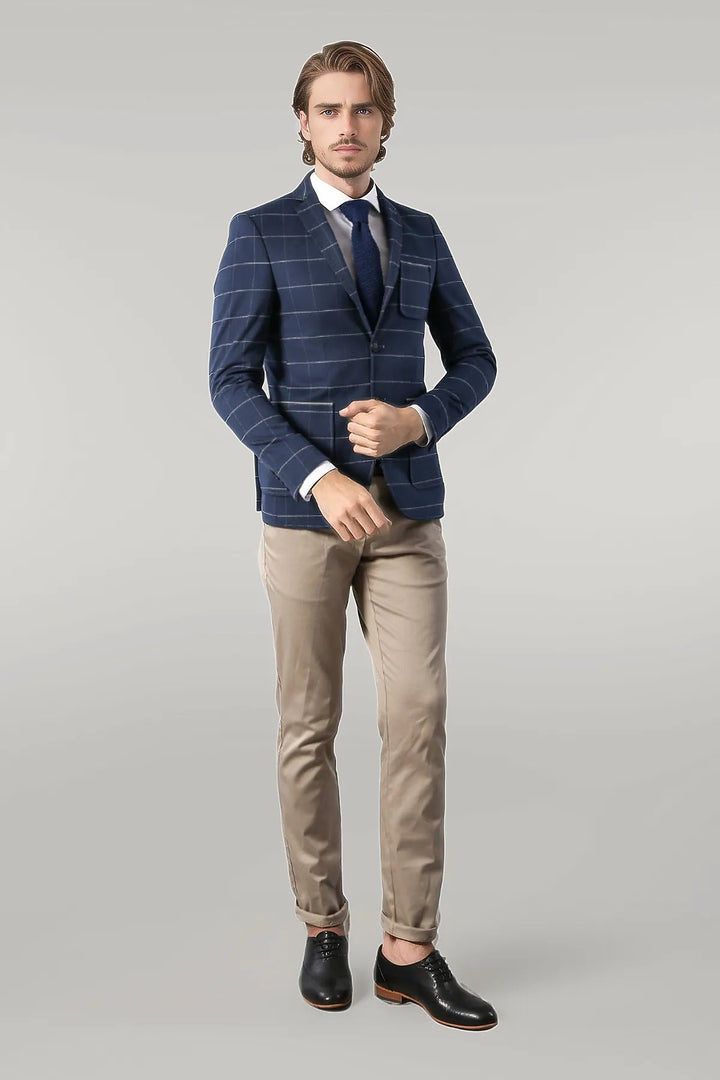 Modeled Slim Fit Navy Blue Jacket | Wessi