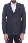 Blazer azul marino con doble botonadura y corte slim - Wessi