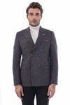 Blazer marrón con doble botonadura y corte slim - Wessi