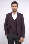 Ensemble gilet et blazer bordeaux uni | Wess