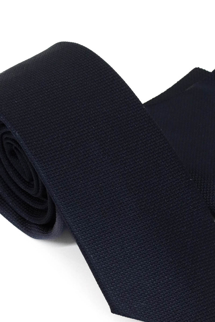 Classic Navy Tie and Handkerchief - Wessi