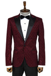 Blazer de fiesta burdeos con estampado brillante - Wessi