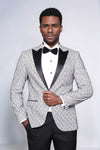 Blazer de bal blanc à motifs brillants pour hommes - Wessi