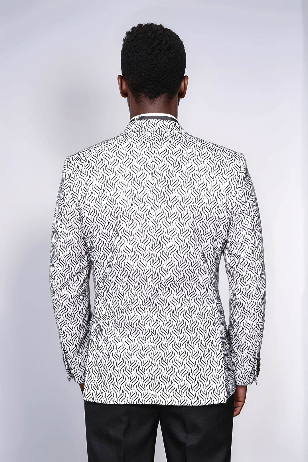 Blazer de graduación para hombre blanco con estampado brillante - Wessi