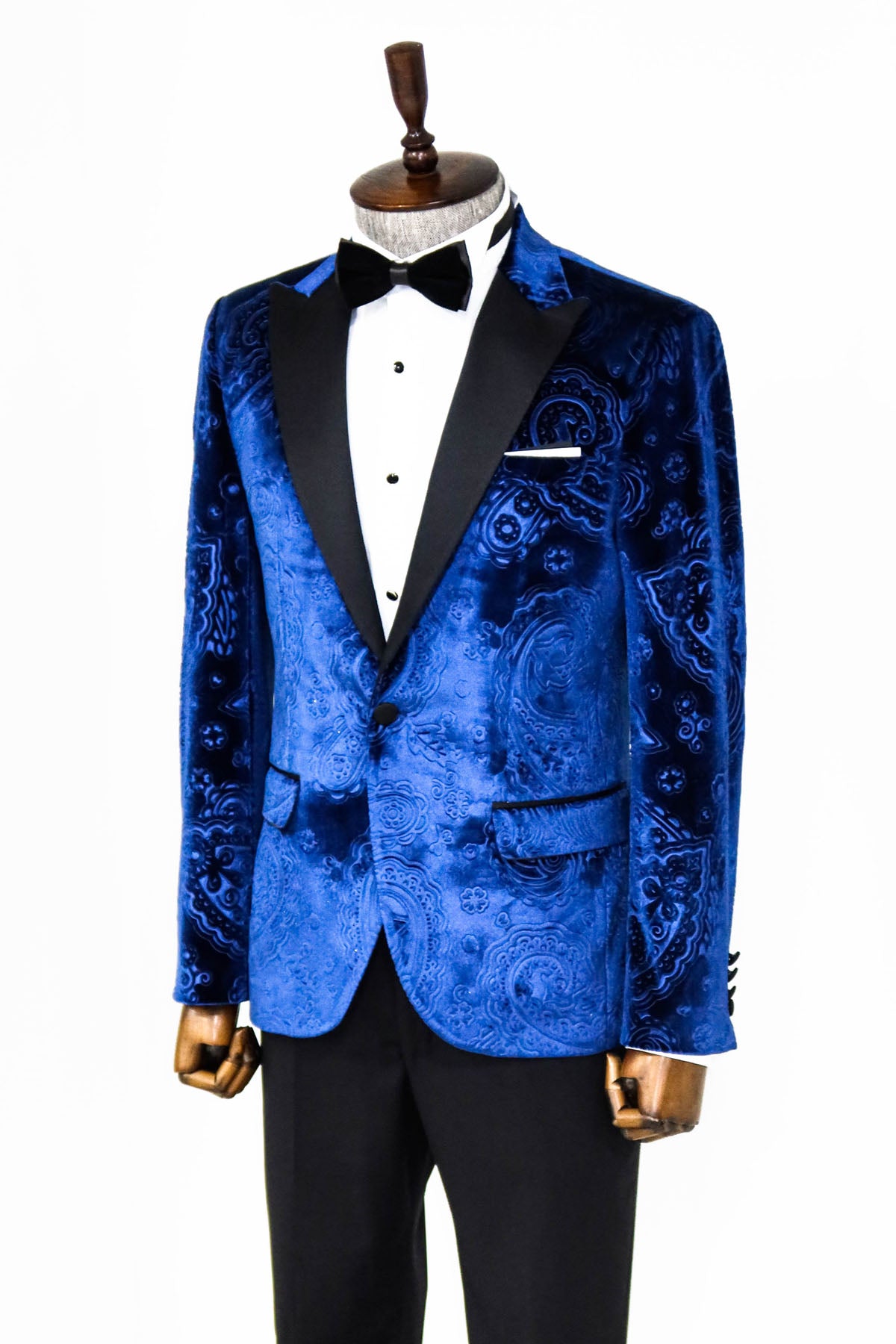 Navy blue velvet blazer men best sale