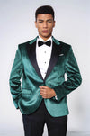 Giacca Tuxedo da Uomo con Rever a Picco a Pois Sfavillanti Green - Wessi