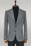 Blazer Homme Uni Slim Fit Sport Gris - Wessi